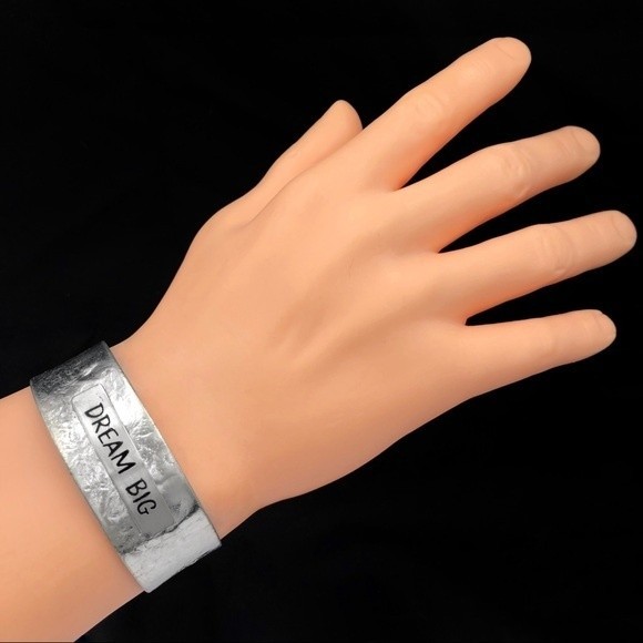 DREAM BIG Hammered Cuff Bracelet - Picture 2 of 2